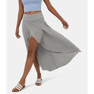 Halara Breezeful™ NWT size small grey High Low Ruffle 2-in-1 Regular Maxi Skirt